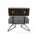 Moderner Möbelstoff -Stahl -Stahl -Rückenlehne -Sessel